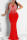 Red Fashion Sexy Patchwork Hot Drilling Backless Spaghetti Strap Evening Dress