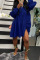 Black Casual Solid Patchwork Buckle Turndown Collar A Line Dresses