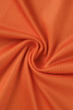 Orange Fashion Sexy Print Backless Spaghetti Strap Sleeveless Dress Dresses