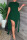 Ink Green Celebrities Solid Bandage Patchwork Slit O Neck Short Sleeve Two Pieces