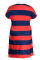 Pink Fashion Casual Plus Size Striped Print Basic Turndown Collar Short Sleeve Dress