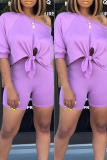 Pink Fashion Casual Shorts Two-piece Suit