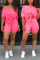Pink Fashion Casual Shorts Two-piece Suit