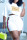 White Casual Letter Print Patchwork O Neck Short Sleeve Two Pieces