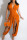 Tangerine Sexy Solid Hollowed Out Patchwork V Neck Regular Jumpsuits