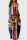 Blue Red Fashion Sexy Print Backless Spaghetti Strap Long Dress