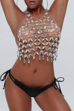 Silver Fashion Sexy Patchwork Hollowed Out Backless Accessories
