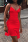 Red Fashion Solid Flounce Off the Shoulder Trumpet Mermaid Dresses