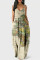 Fuchsia Fashion Sexy Print Backless Spaghetti Strap Long Dress