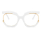 White Fashion Casual Patchwork Asymmetrical Sunglasses