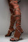 Black Fashion Sexy Bandage Patchwork Square Out Door Shoes