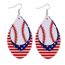 Red White Fashion Print Patchwork Earrings