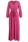 Rose Red Casual Solid Patchwork Fold V Neck Straight Jumpsuits
