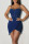 Deep Blue Sexy Solid Rivets Patchwork Asymmetrical Spaghetti Strap Sleeveless Regular Denim Dresses