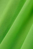 Green Elegant Solid Patchwork Backless Halter Straight Jumpsuits