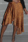 Gold Fashion Casual Print Asymmetrical Regular High Waist Skirt
