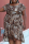 Leopard Print Fashion Leopard Patchwork O Neck Cake Skirt Plus Size Dresses
