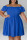 Blue Casual Sweet Solid Patchwork Fold Off the Shoulder A Line Plus Size Dresses