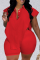 Red Fashion Casual Solid Patchwork Asymmetrical Turndown Collar Plus Size Two Pieces