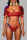 Red Fashion Sexy Print Solid Patchwork Backless Swimwears (With Paddings)