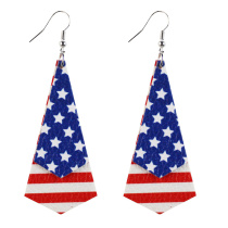Blue Red Fashion Casual The stars Patchwork Earrings
