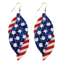 Red Blue Fashion Casual The stars Patchwork Earrings