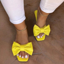 Yellow Fashion Casual Patchwork Solid Color With Bow Square Comfortable Shoes