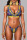 Blue Yellow Fashion Sexy Print Patchwork Backless Swimwears (With Paddings)