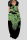 Black Green Casual Print Patchwork V Neck Straight Dresses
