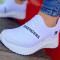 White Fashion Casual Letter Print Patchwork Sneakers