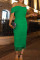 Green Fashion Sexy Solid Tassel Patchwork Backless Off the Shoulder Evening Dress