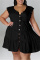 Coffee Fashion Casual Plus Size Solid Patchwork V Neck Sleeveless Dress