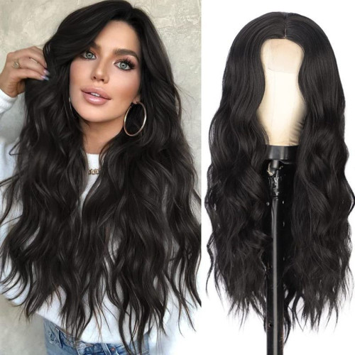 Black Fashion Casual Solid Patchwork Wigs
