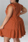 Red Fashion Casual Plus Size Solid Patchwork V Neck Sleeveless Dress