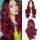 Burgundy Fashion Casual Gradual Change Patchwork Wigs