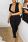 Red Sexy Solid Bandage Patchwork Backless V Neck Skinny Jumpsuits