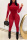 Red Fashion Sexy Striped Patchwork See-through Half A Turtleneck Skinny Jumpsuits