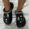 Black Fashion Casual Hollowed Out Patchwork Round Comfortable Shoes