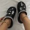 White Fashion Casual Hollowed Out Patchwork Round Comfortable Shoes