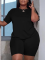 Black Sexy Patchwork Solid Two Piece Suits Plus Size Two Pieces