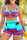 Light Blue Sexy Striped Hollowed Out Patchwork Swimwears