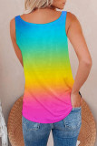 Colour Sexy Casual Print Patchwork Backless V Neck Tops