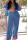 Blue Sexy Solid Patchwork Buckle Fold Turndown Collar Long Sleeve Three Pieces
