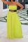 Yellow Sexy Solid Patchwork Off the Shoulder Loose Jumpsuits