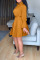 Black Casual Solid Patchwork Buckle Fold Turndown Collar Shirt Dress Dresses(Contain The Belt)