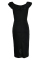 Black Fashion Casual Solid Patchwork Slit V Neck Pencil Skirt Dresses