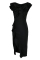 Black Fashion Casual Solid Patchwork Slit V Neck Pencil Skirt Dresses