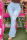Baby Blue Casual Print Patchwork High Waist Denim Jeans