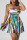 Colour Sexy Print Patchwork Fold Strapless A Line Dresses