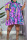 Purple Casual Print Graffiti Patchwork Buckle Turndown Collar A Line Plus Size Dresses